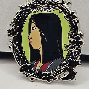 Disney Black and Silver Floral Brooch